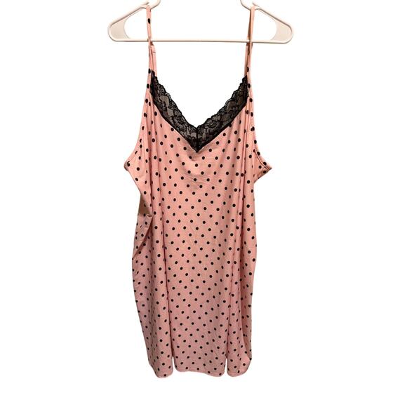 Joyspun Women’s Dreamy Soft Collection Pink Black Lace Chemise Nightgown Plus 3X - Picture 10 of 10